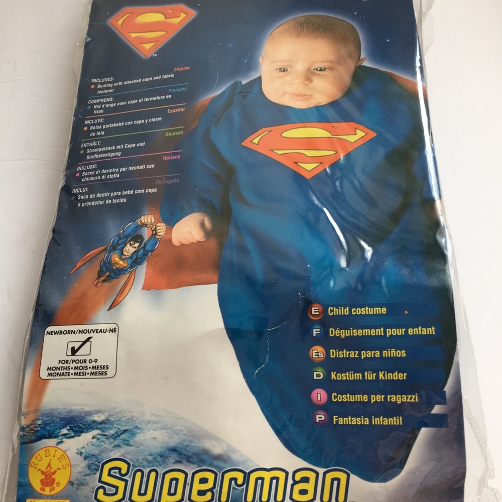 Superman Infant Halloween Costume 0-6 months NIP